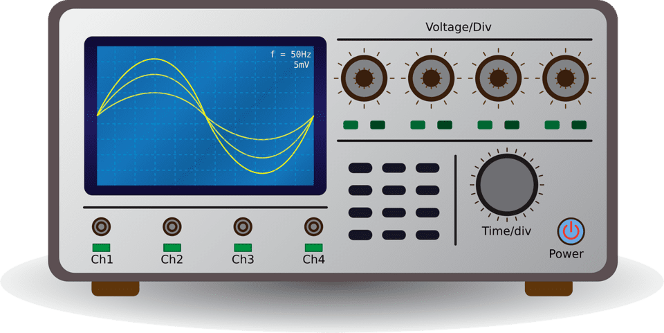 How does an oscilloscope measure voltage